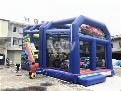 Kids Inflatable Playhouse Slide ,Inflatable Playground With Shelter For Sale BY-IP-091